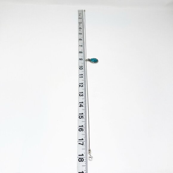 Vintage Didae Israel 925 Sterling Silver Necklace Turquoise Pendant Necklace - Picture 6 of 9